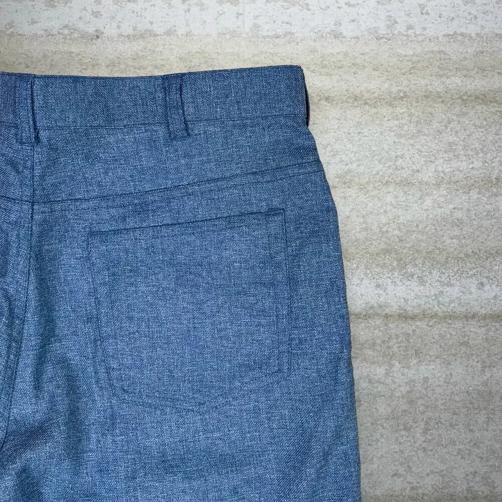 Vintage 90s Habands Dress Pants 34x30 Baggy Slate Blue Flat Front Essential